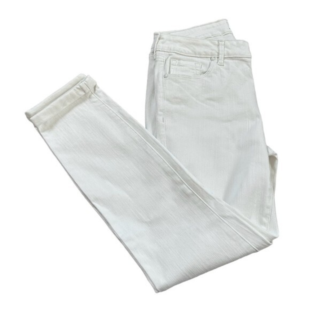 Jessica Simpson Women's White Cotton Skinny Roll Crop Jeans 6/28 Relaxed Fit G - Picture 6 of 8